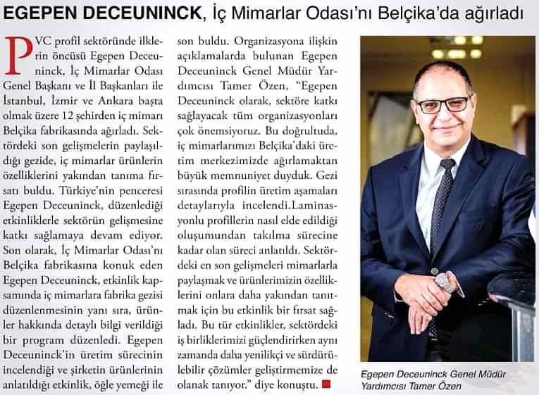 Egepen Deceuninck, İç Mimarlar Odası'nı Belçika'da Ağırladı